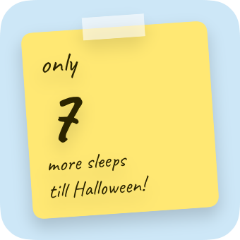Sticky Note widget: only 7 more sleeps till Halloween